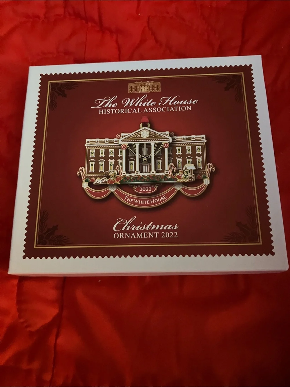 The White House Historical Association 2022 Christmas Ornament - Red & Gold